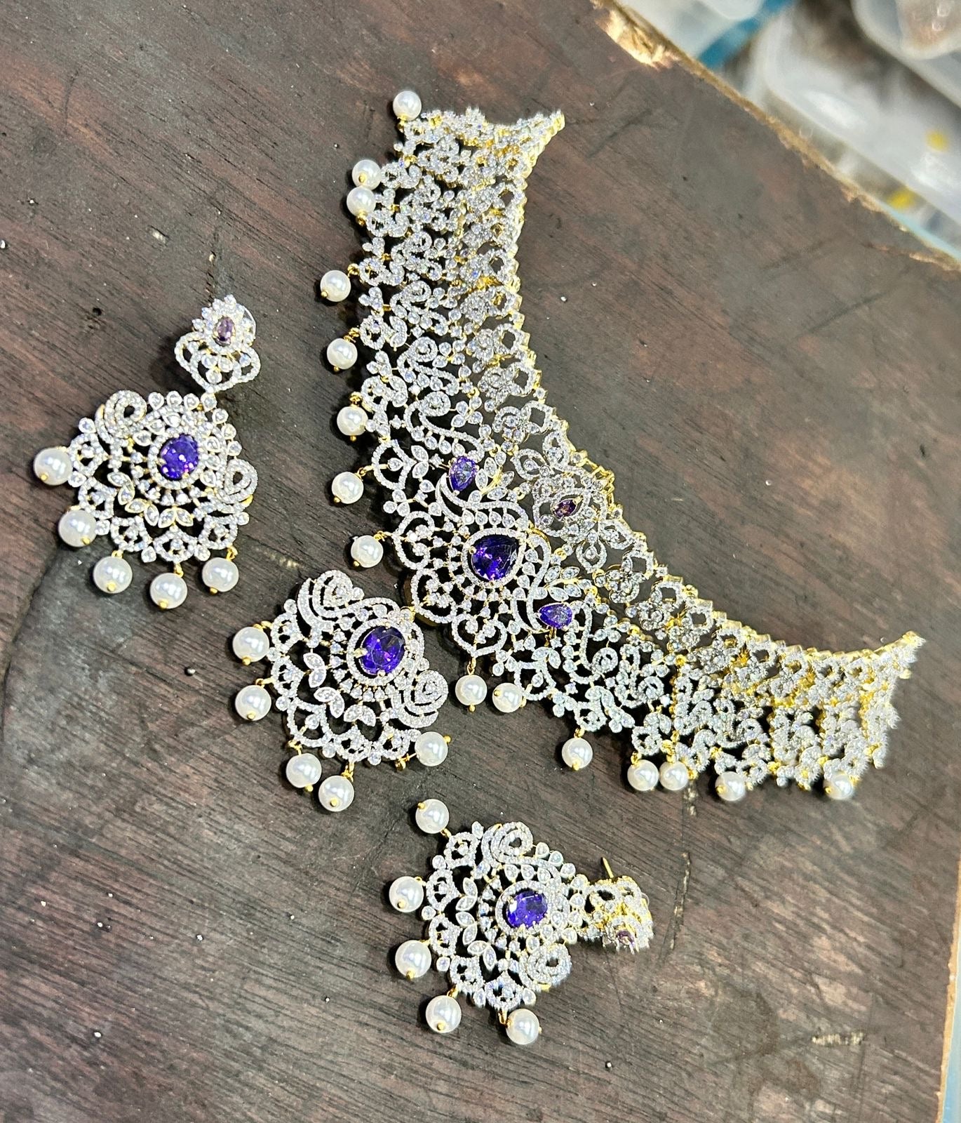 American Diamond Stones Bridal Choker