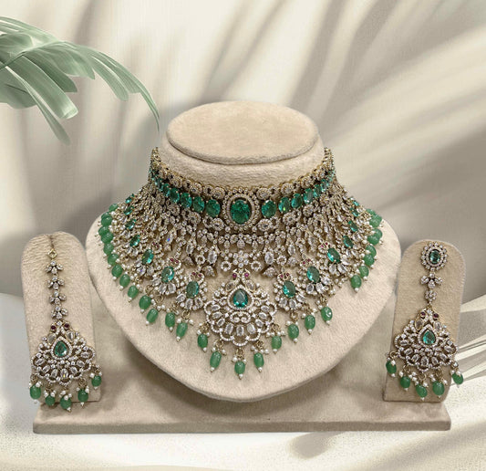 Victorian Polish AD Stones Bridal Choker