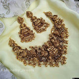 Nagasi Work with Kempu Stones Neck Set (3D Embosed) - Nakshatra Jewels