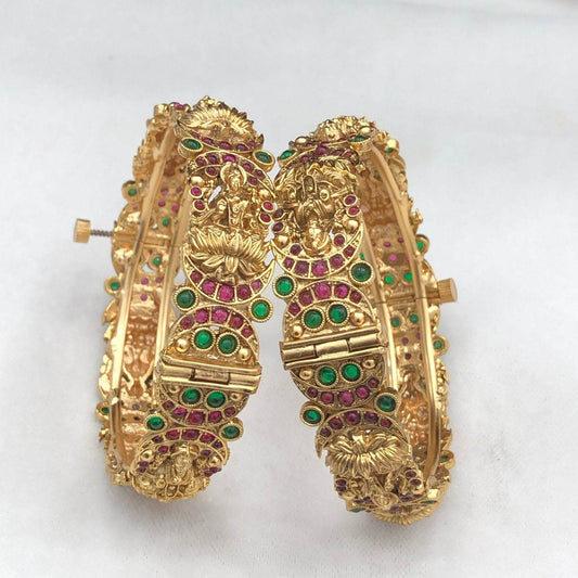 Premium Matt with Kempu Stones Bangles - Nakshatra Jewels