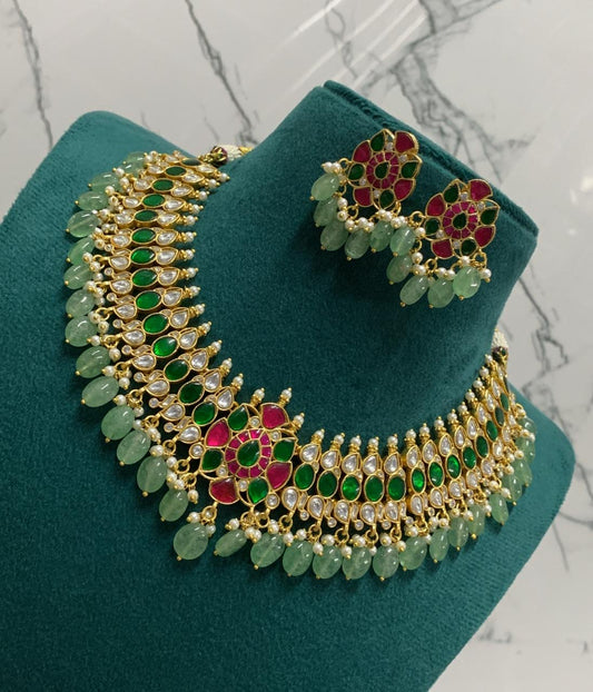 Jadau Kundan Stones Bridal Neck Set