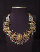 Nakshi Work with Jaadu Kundan Stones Bridal Haram - Nakshatra Jewels