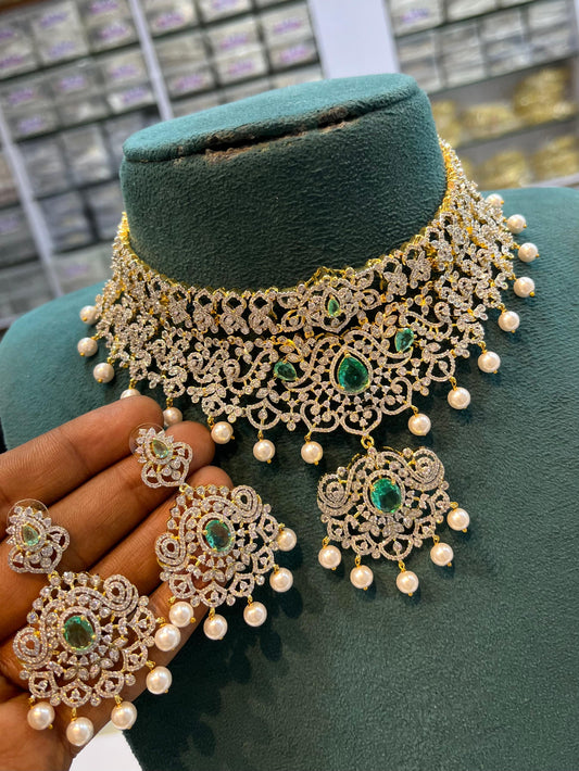American Diamond Stones Bridal Choker