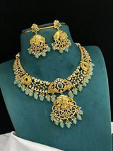 Nakshi work with AD Stones Necklace - Nakshatra Jewels