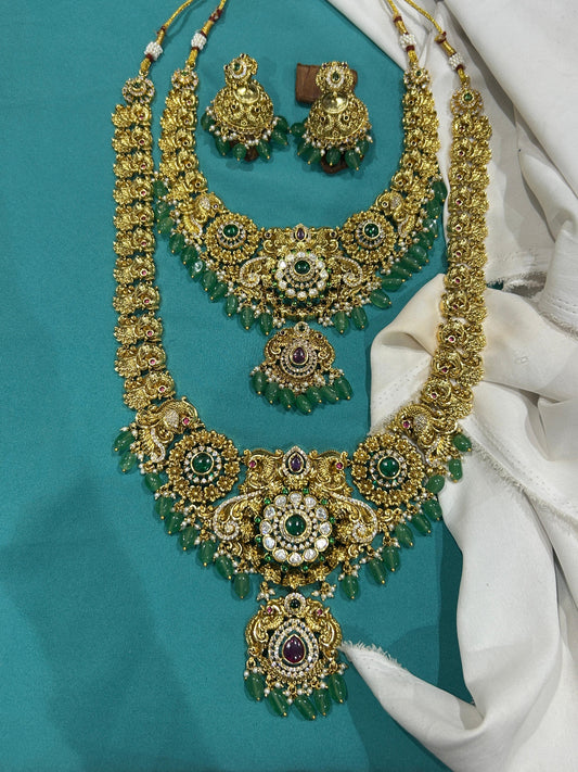 Nakshi Work with AD Stones Bridal Combo Set
