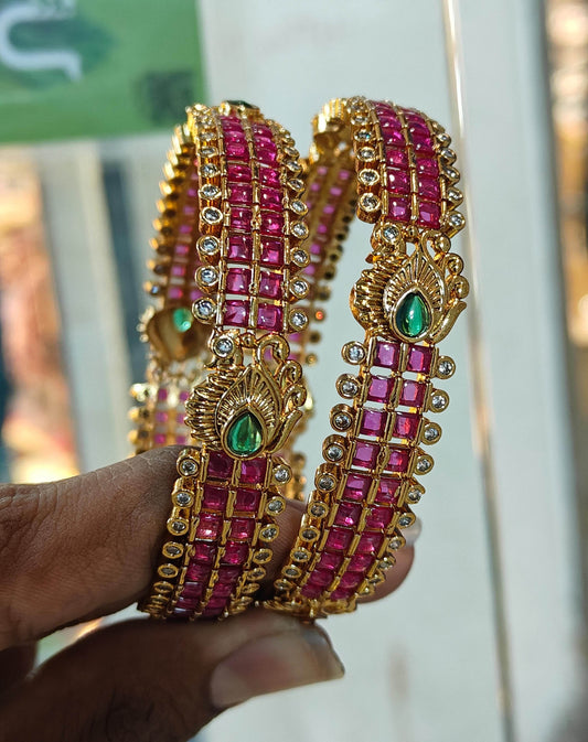 Premium Matt with AD Stones Bangles - Nakshatra Jewels