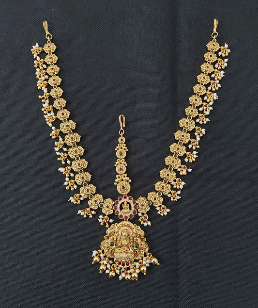 Nakshi work with Kempu Stones Head Set