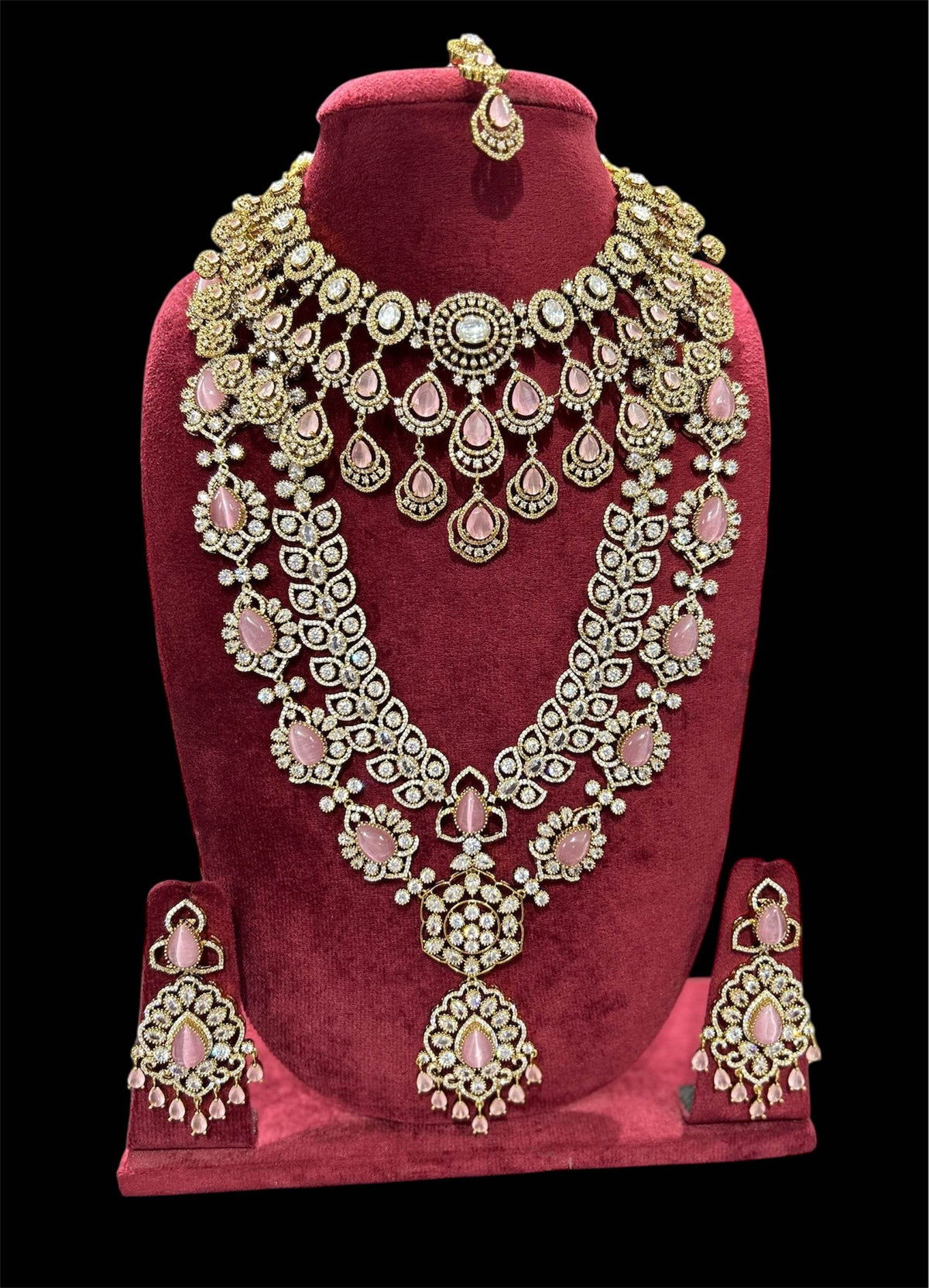 Victorian Polish with Moissanite Stones Bridal Combo set