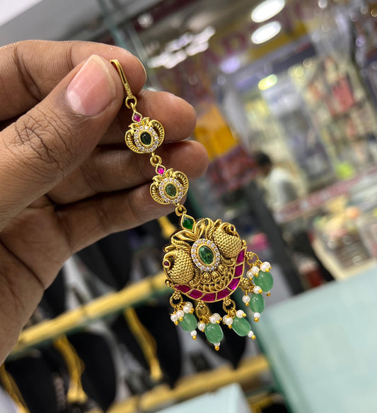 Nagasi work with Kundan Stones Tikka