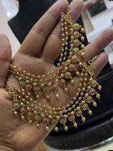 Premium Matt with Kempu Stones Ear Chains