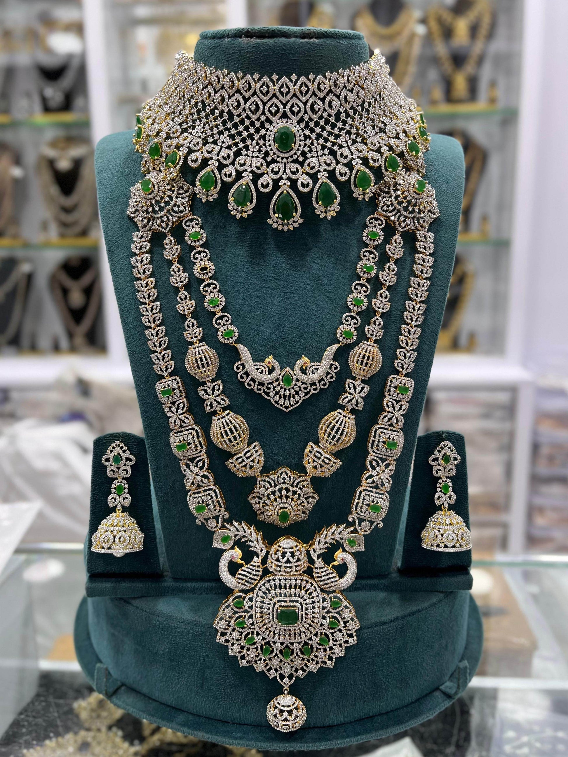 American Diamond Stones Bridal Combo Set