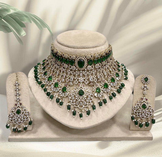 Victorian Polish AD Stones Bridal Choker