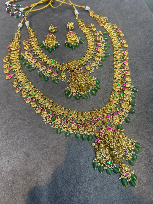 Nakshi Work with AD and Kundan Stones Bridal Combo