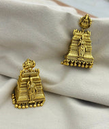 Nakshi Work with Kempu Stones Earrings