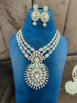Moissanite and AD Stones Bridal Haram - Nakshatra Jewels