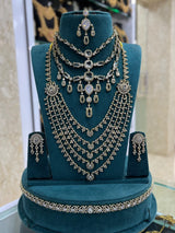 Victorian Polish with AD Stones Bridal combo Set