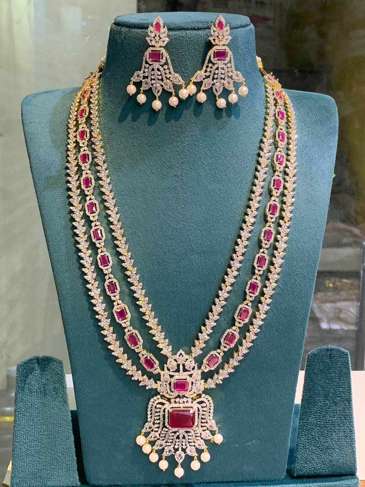 American Diamond Stones Bridal Layer Haram