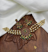 Premium Matt with Kempu Stones Choker - Nakshatra Jewels