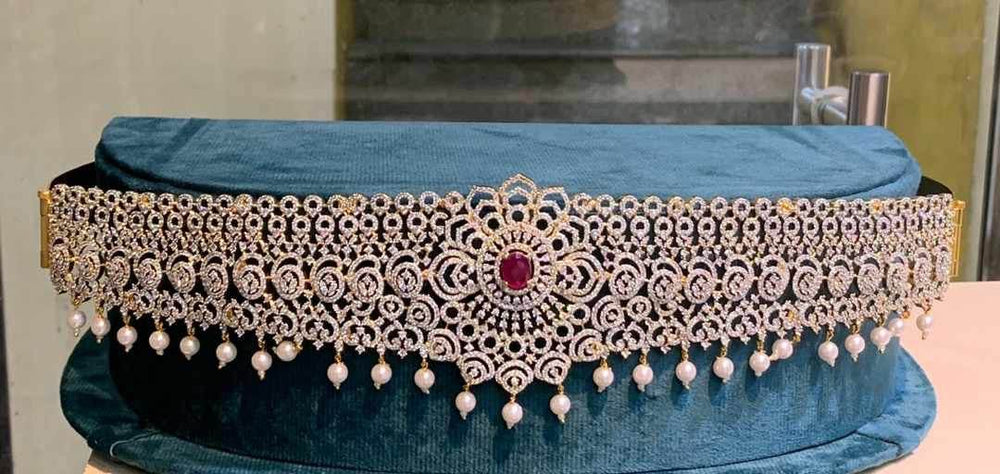 American Diamond Stones Bridal Hip Belt - Nakshatra Jewels