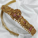 Nagasi work with Kempu Stones Bridal Hip Belt - Nakshatra Jewels