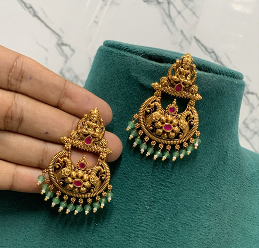 Jaadu Kundan Stones Bridal Earrings