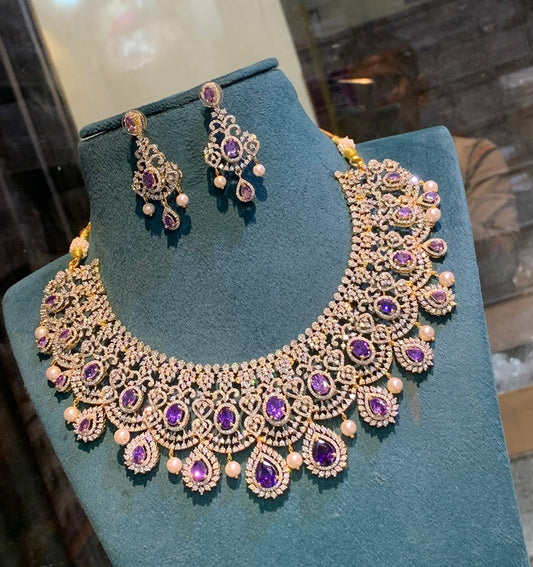 American Diamond Stones Bridal Neck Set