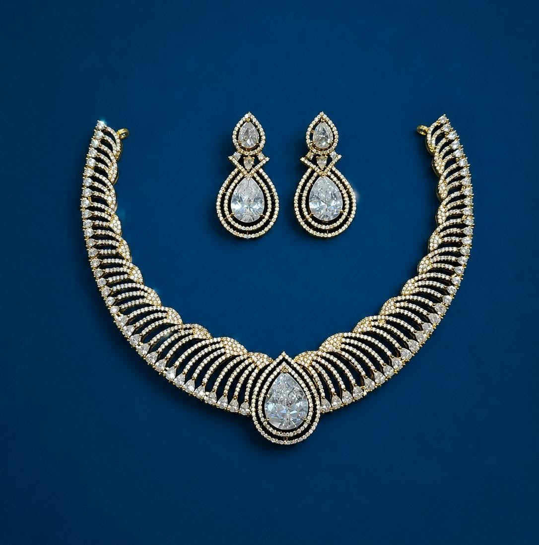 Victorian Polish AD Stones Necklace