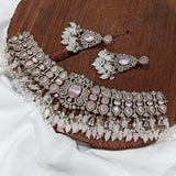 Victorian Polish with AD Stones Bridal Choker - Nakshatra Jewels