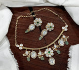 Mossanite with Kundan Stones Bridal Necklace - Nakshatra Jewels
