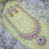 American Diamond Stones Bridal Haram - Nakshatra Jewels