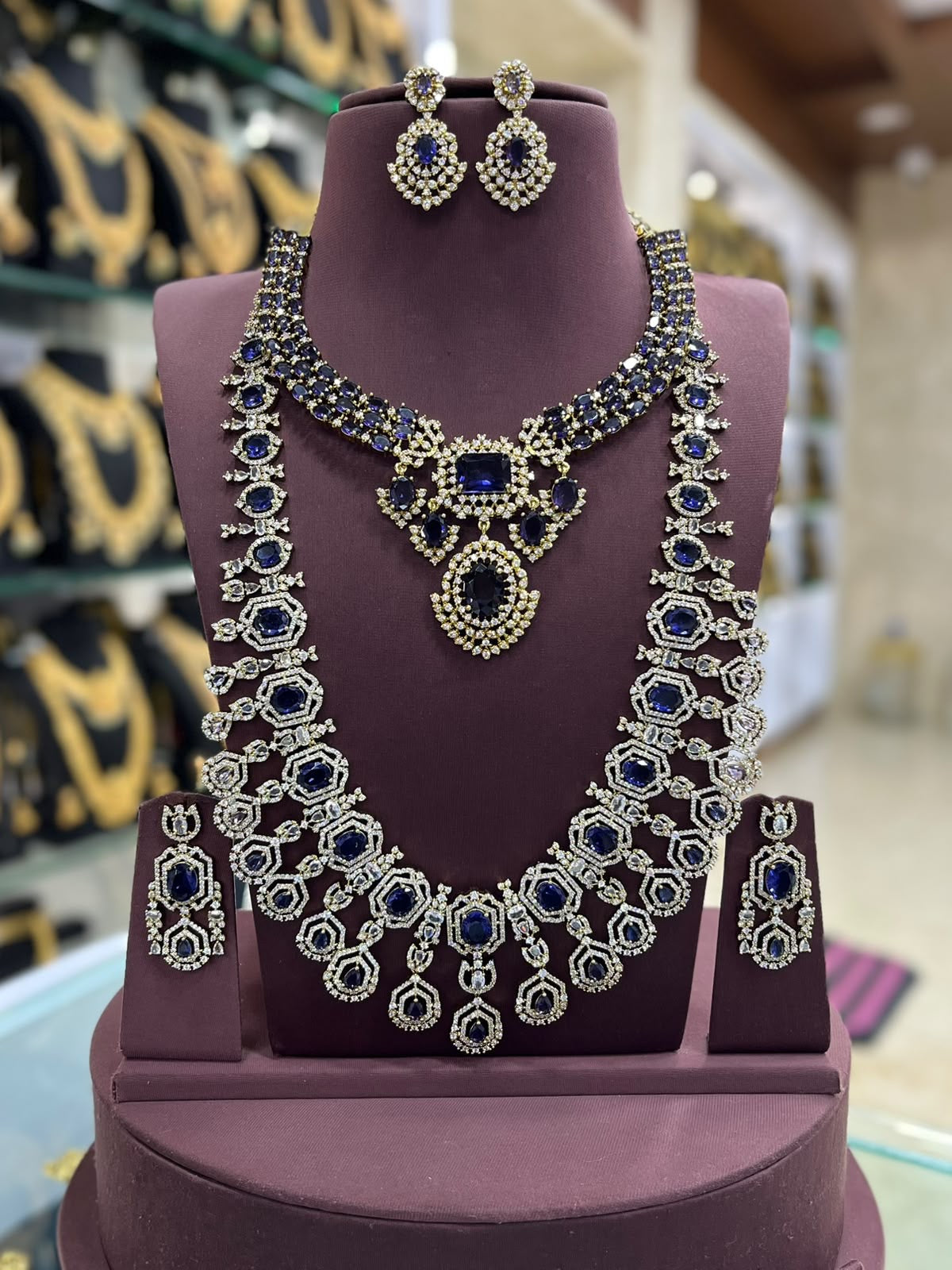 Victorian Polish with AD Stones Bridal combo Set