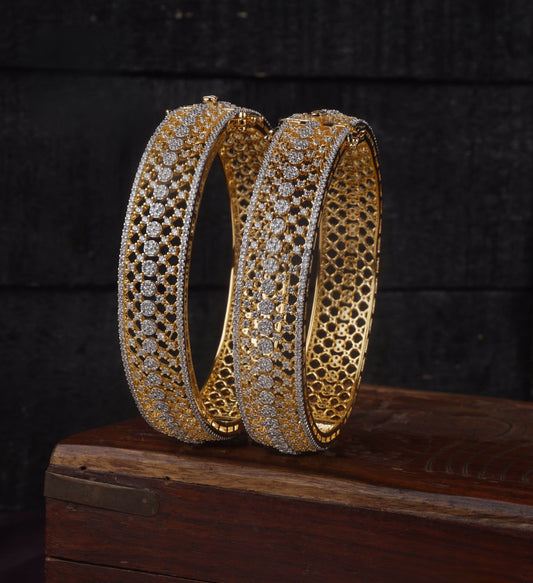 AD Stone Bangles (Openable) - Nakshatra Jewels