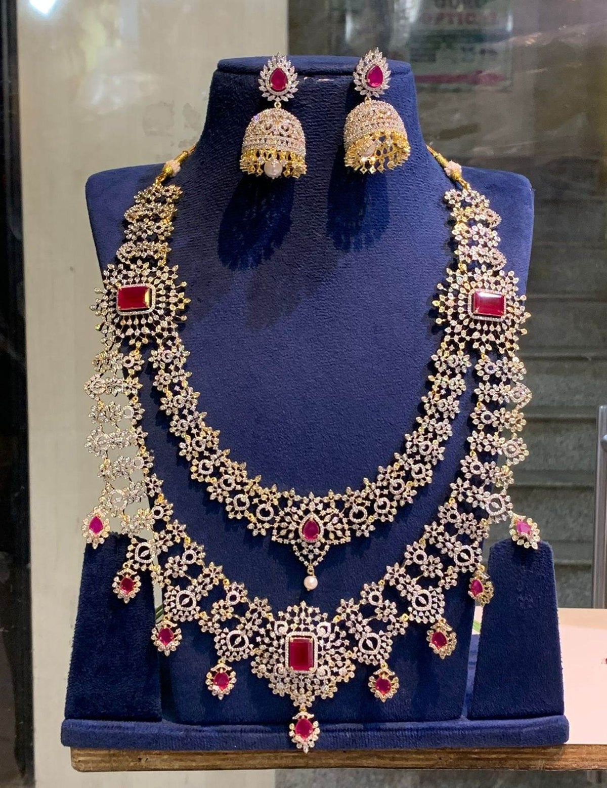American Diamond Stones Bridal Layer Haram