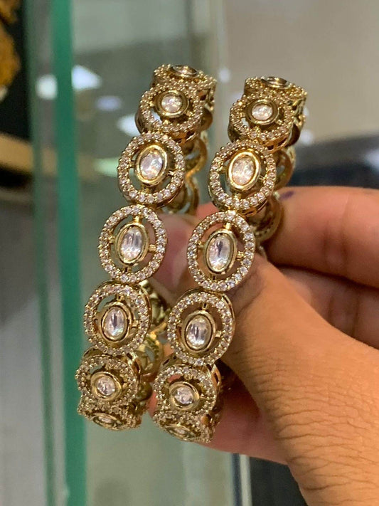 Victorian Polish AD Stone Bangles - Nakshatra Jewels