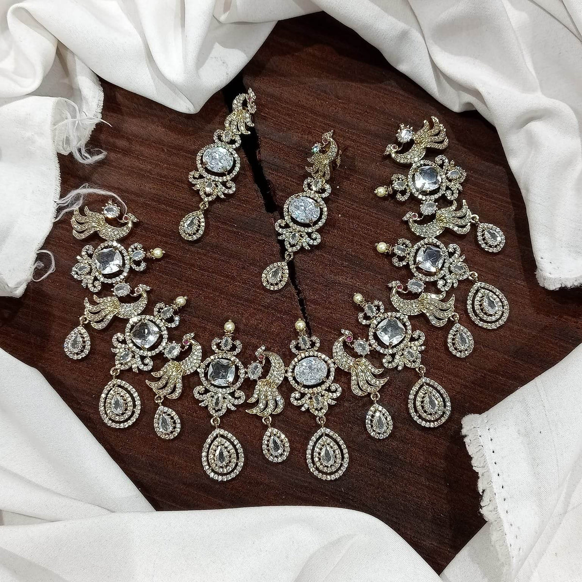 Victorian Polish with AD Stones Necklace