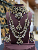 Victorian Polish with AD Stones Bridal combo Set