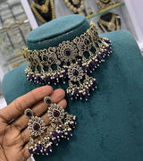 Victorian Polish AD Stones Choker - Nakshatra Jewels