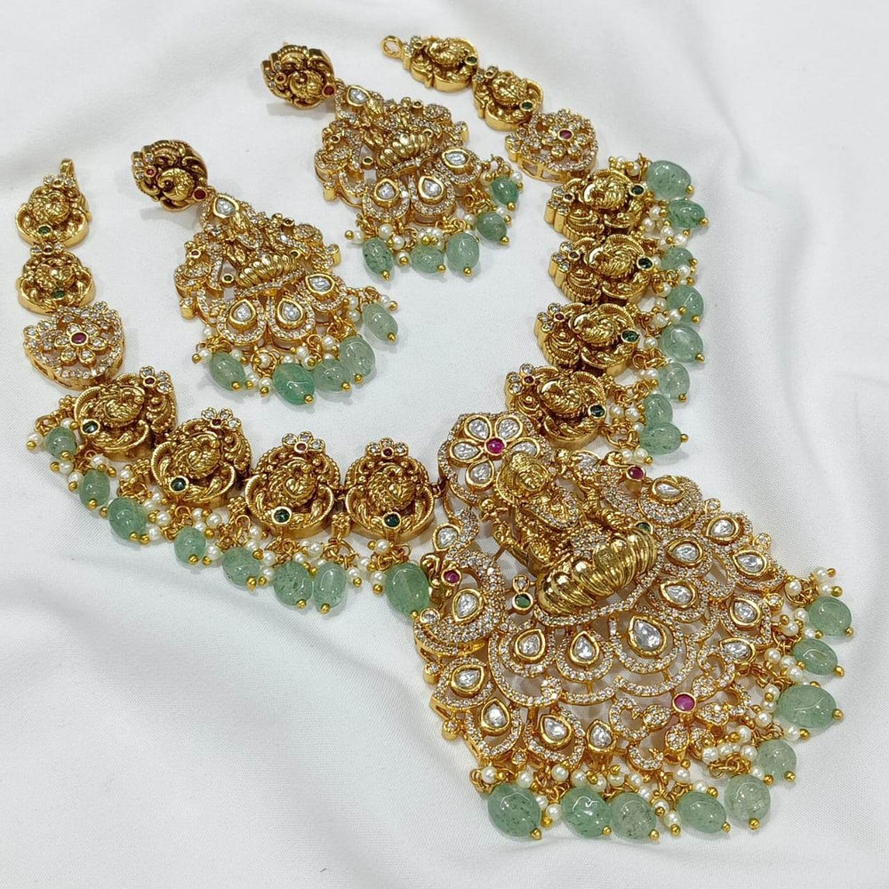 Nakshi Work with AD Stones Bridal Necklace - Nakshatra Jewels