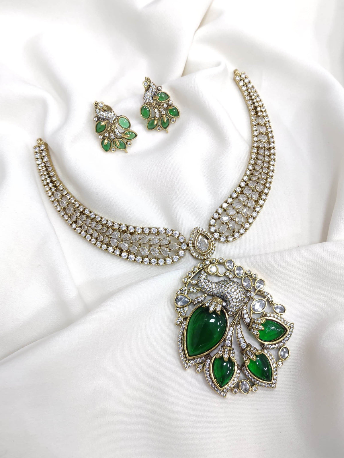 Victorian Polish with AD Stones Necklace