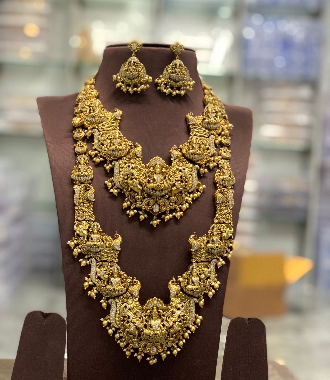 Nakshi work with AD Stones Bridal Combo