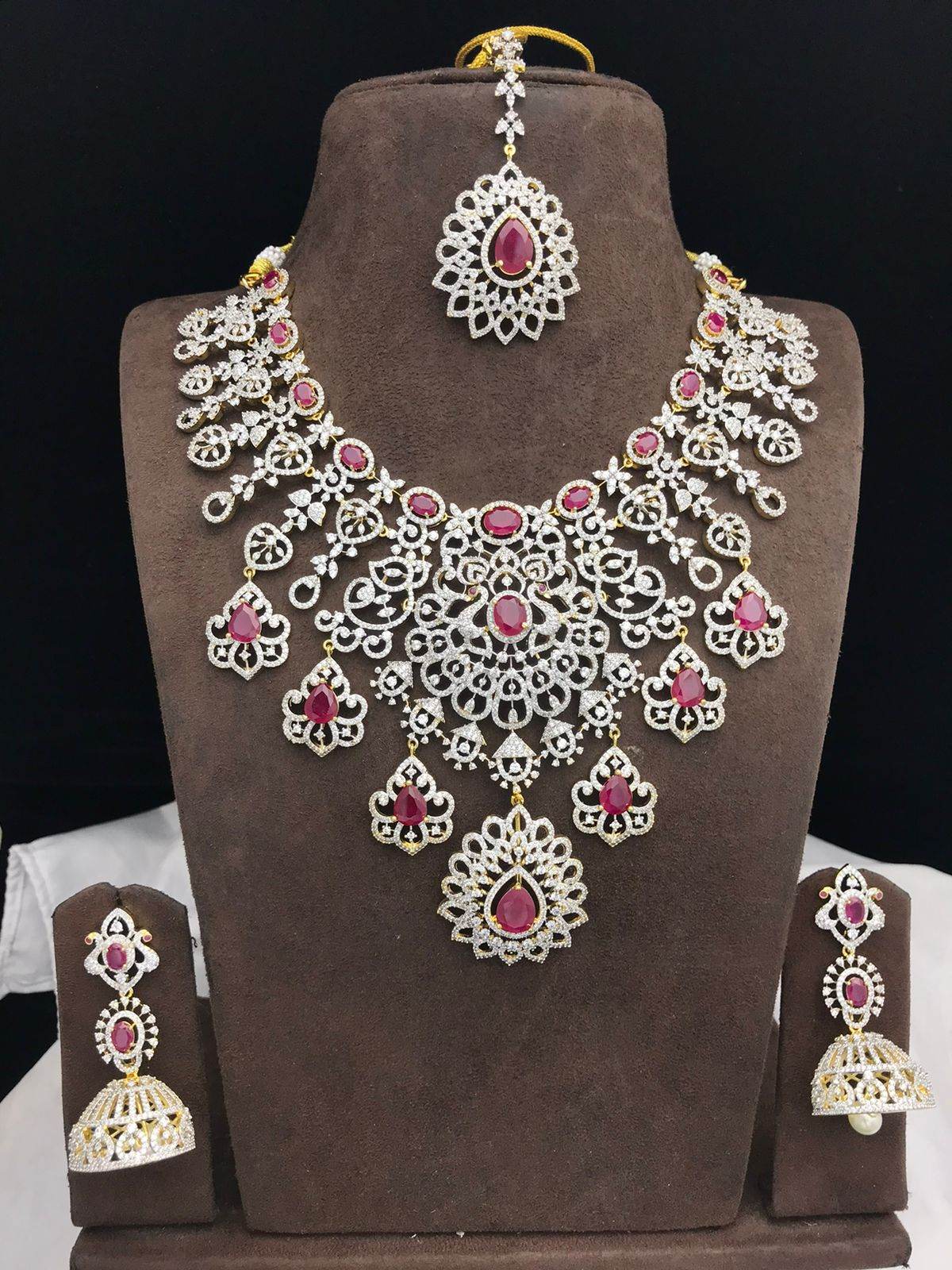 American Diamond Stone Bridal Necklace