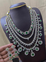 American Diamond Stones Bridal Layer Haram - Nakshatra Jewels