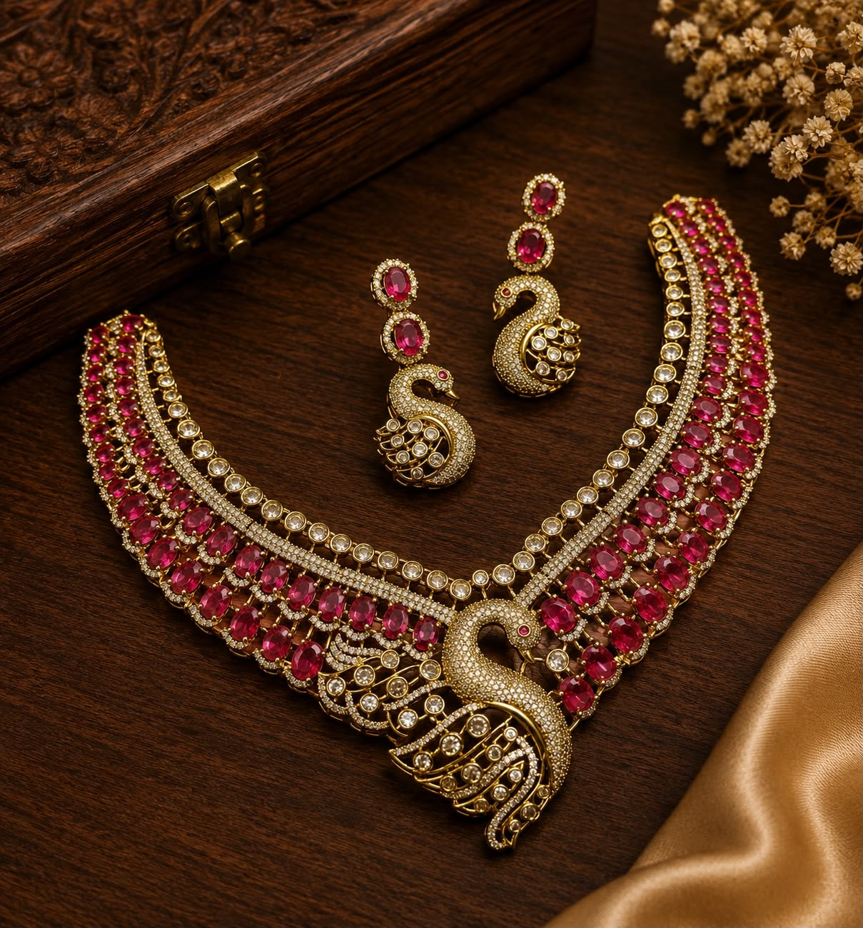 Victorian Polish with AD Stones Necklace