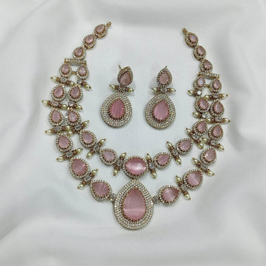 Victorian Polish with AD Stones Necklace - Nakshatra Jewels