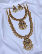Nakshi Work with Kempu Stones Combo Set