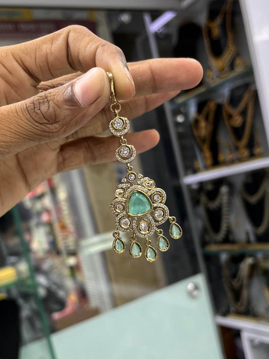 Victorian Polish AD Stones Tikka - Nakshatra Jewels