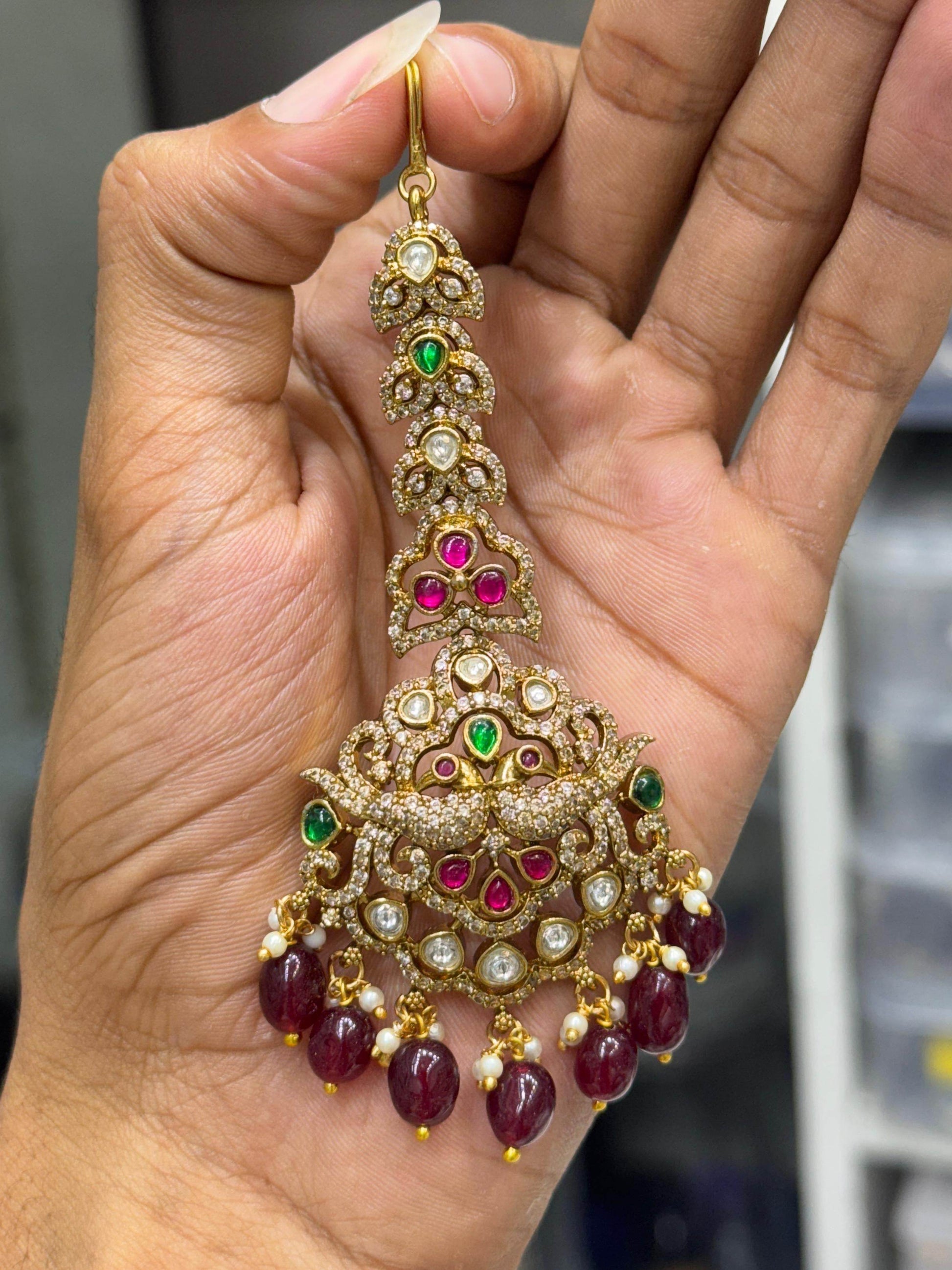 Victorian Polish AD Stones Tikka - Nakshatra Jewels