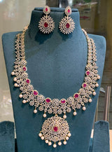 American Diamond Stones Bridal Haram - Nakshatra Jewels