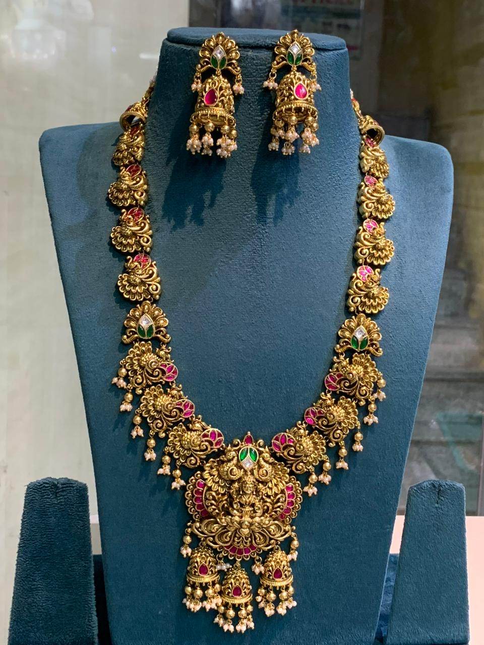 Nagasi Work with Kundan Stones Bridal Haram - Nakshatra Jewels