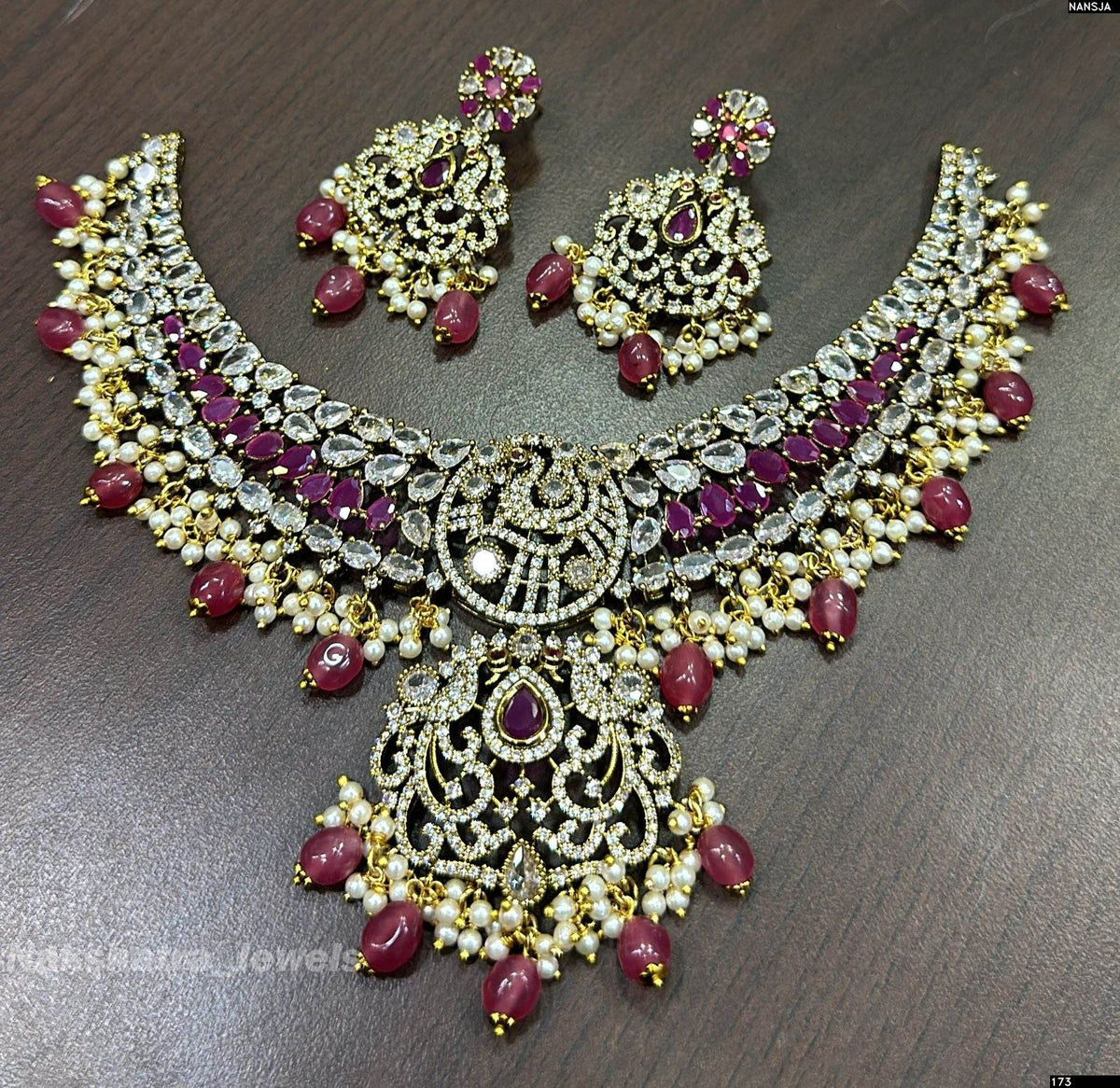 Victorian Polish AD Stones Necklace